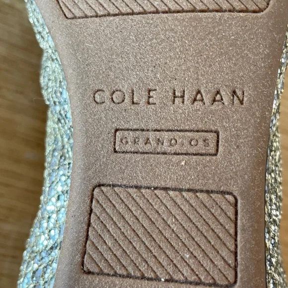 NWT Cole Haan Glittering Silver Flats 8.5 - Picture 4 of 13